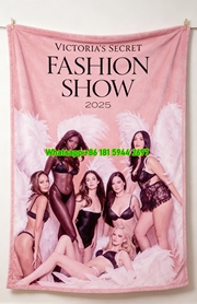 Victoria's Secret Fashion Show 2025 Flannel Fleece Throw Blanket V049